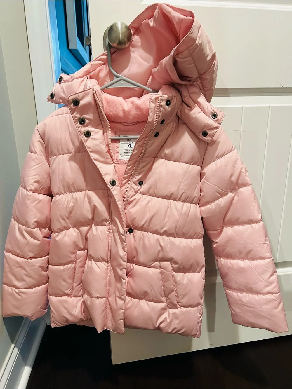 GAP Kids Pink Hooded Puffer Jacket - Lightweight Warmth